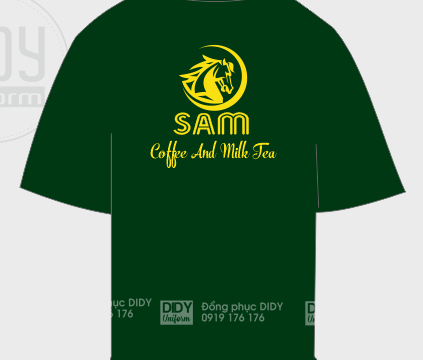 Áo thun nhân viên Cafe và trà sữa Sam