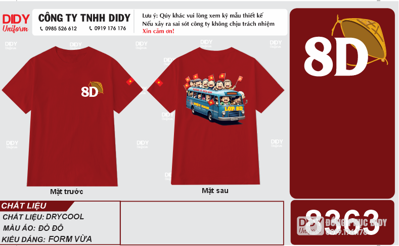 Áo lớp cổ tròn 8D